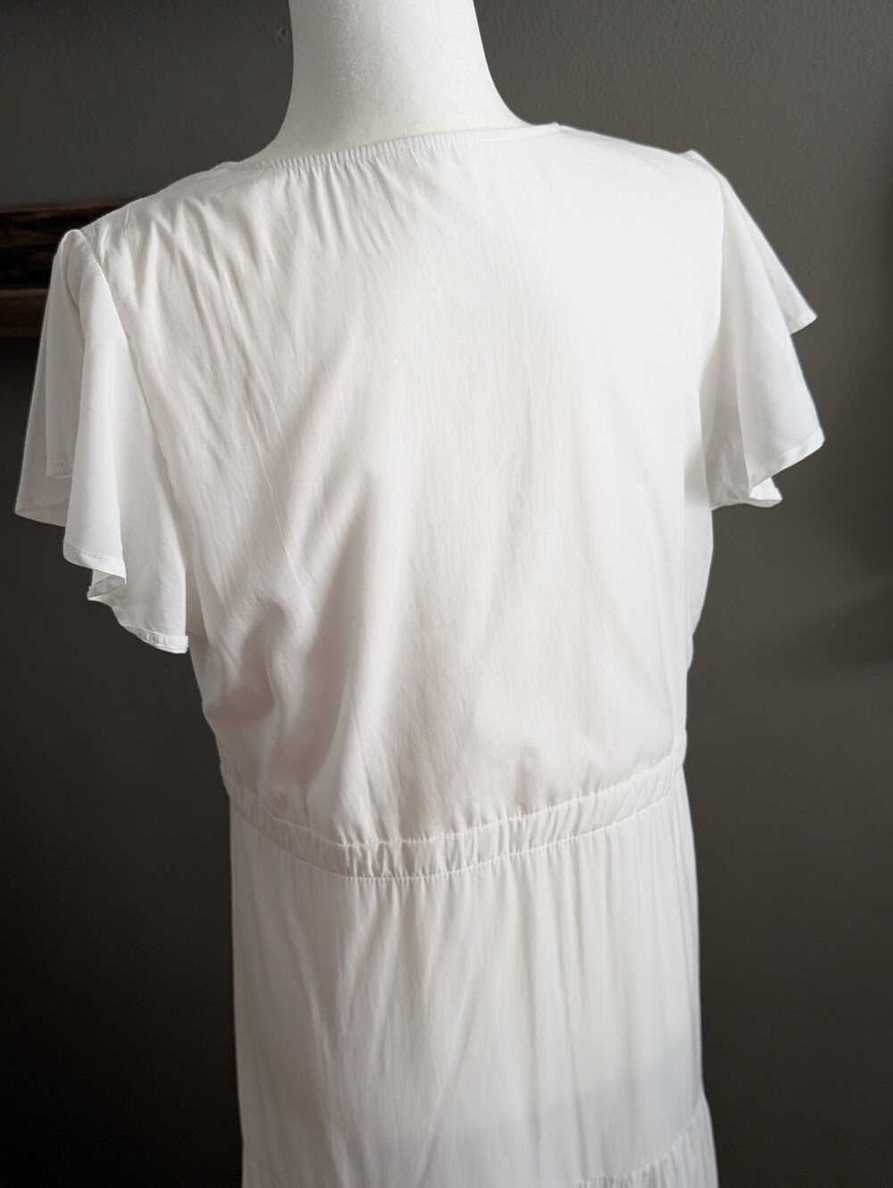 Vintage White Tiered Maxi Dress Cottagecore Coastal Grandmother Size L - Picture 5 of 5